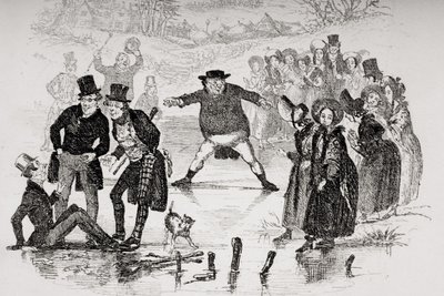 El Sr. Pickwick se desliza, ilustración de 